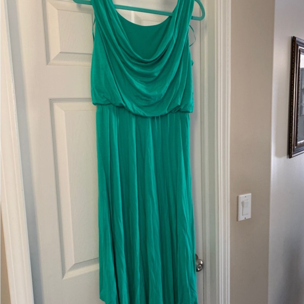 Vince Camuto Turquoise Draped Midi Dress